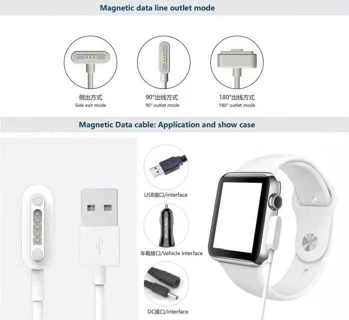 Magnetic pogo pin charging cable